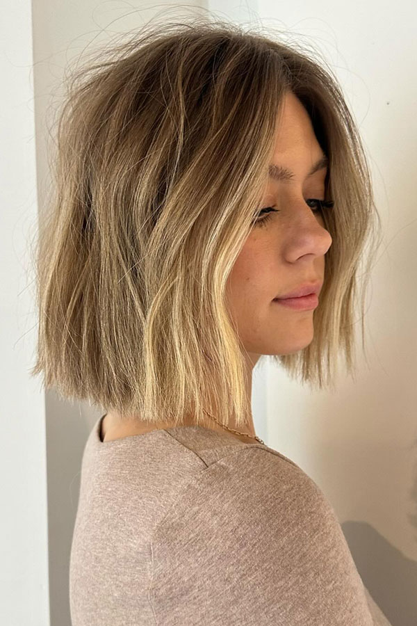 Textured Long Bob, lob haircut