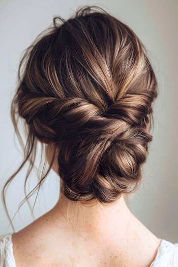 Twisted Chignon Straight Hairstyle.