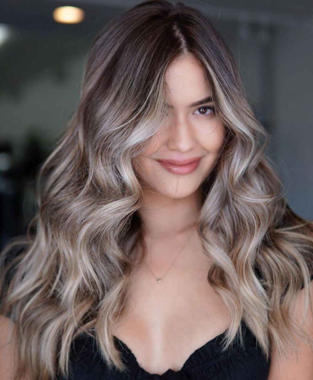 Ash Blonde Balayage Brown Hair