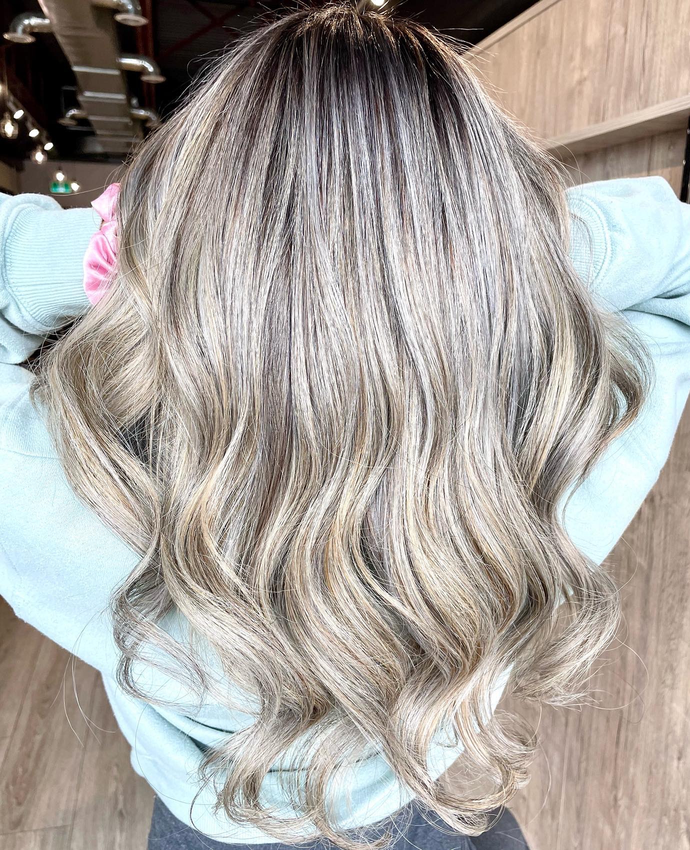 Ash Blonde Balayage on Thick Hair