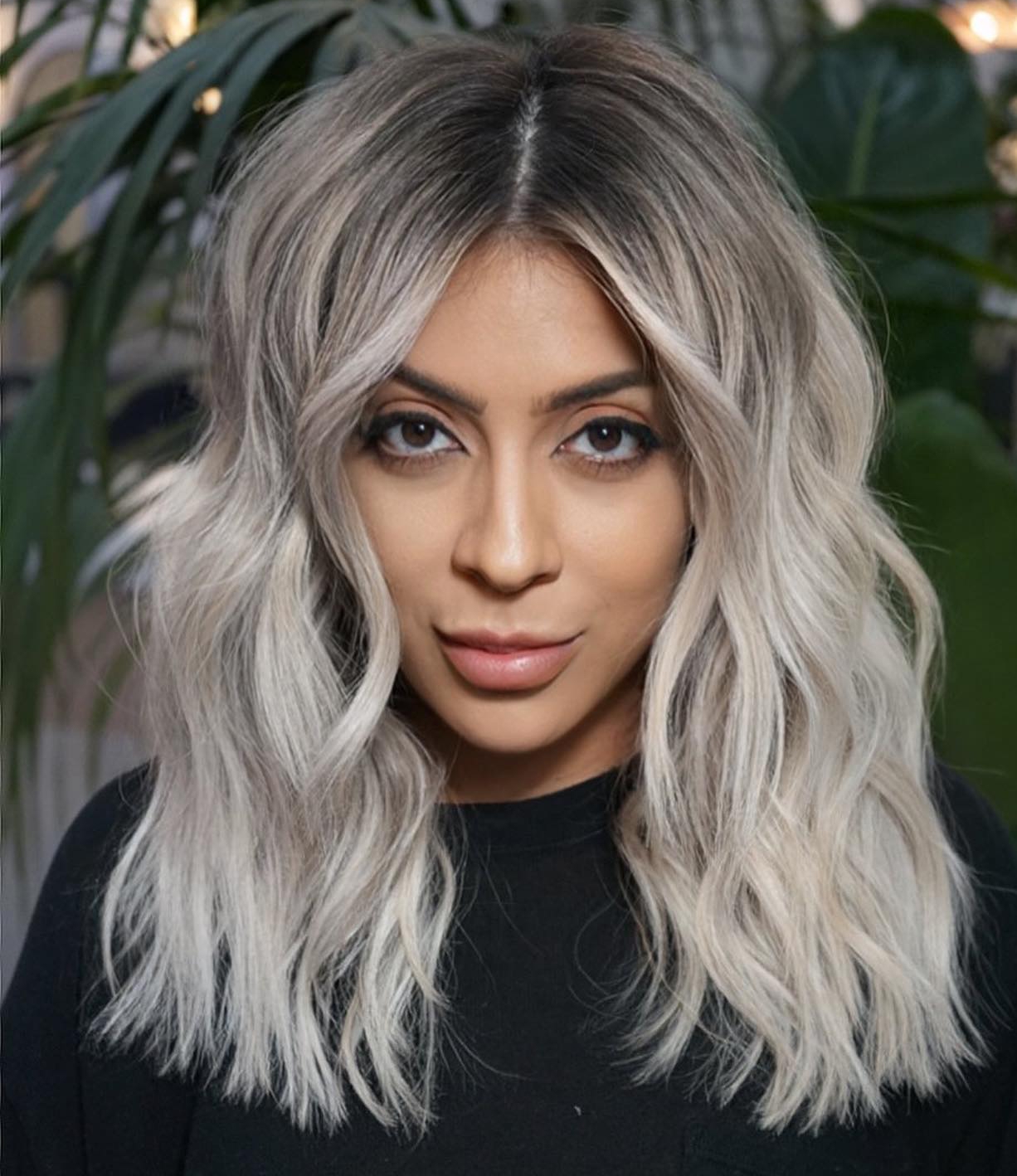 Ash Blonde Hair with Dark Roots