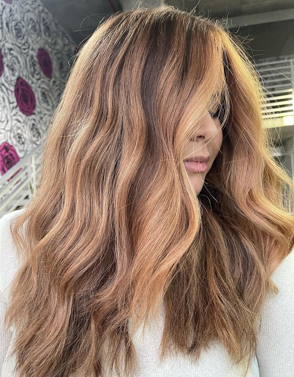 Auburn and Strawberry Blonde Balayage with Lowlights