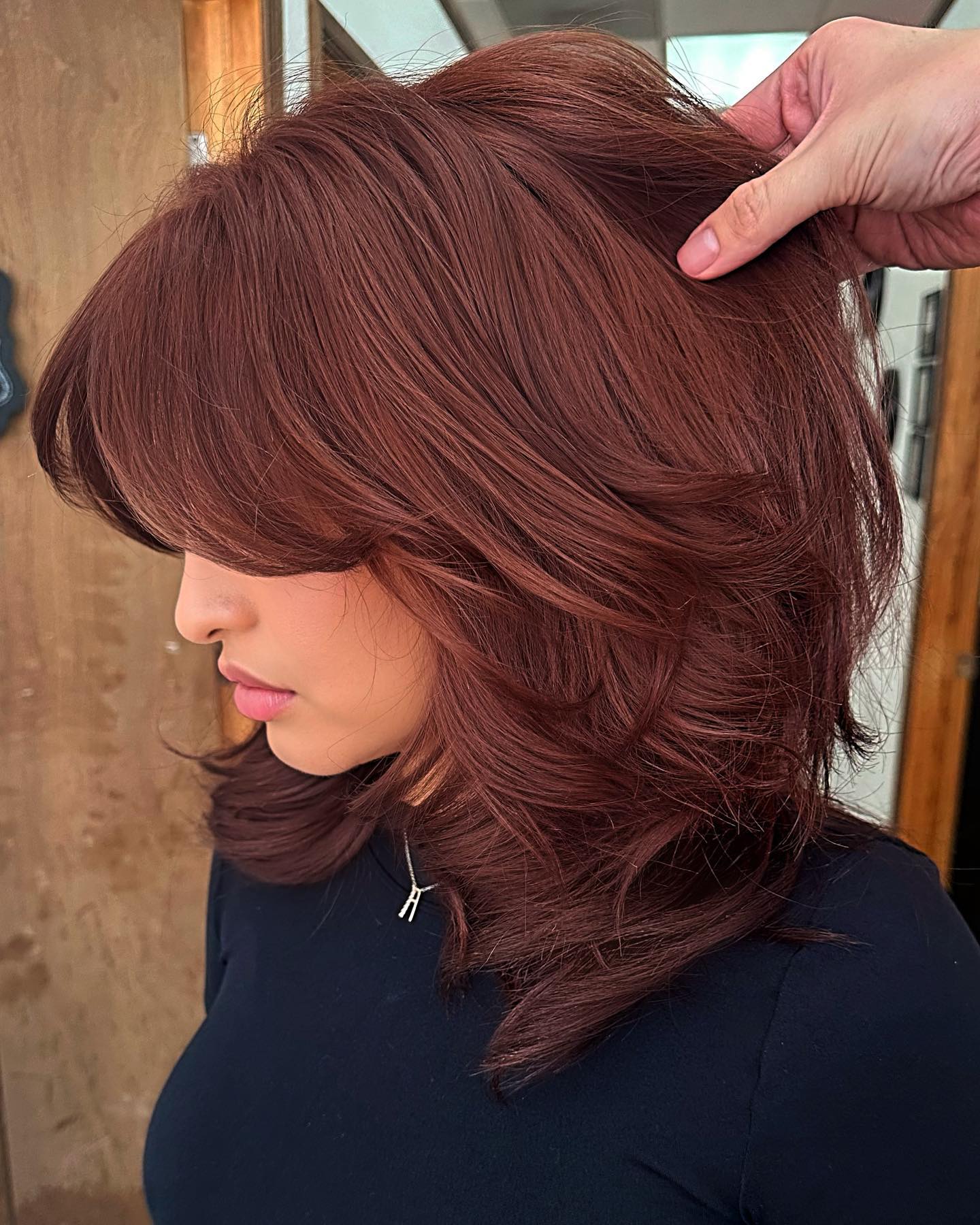 Bob Cut on Dark Auburn Hair