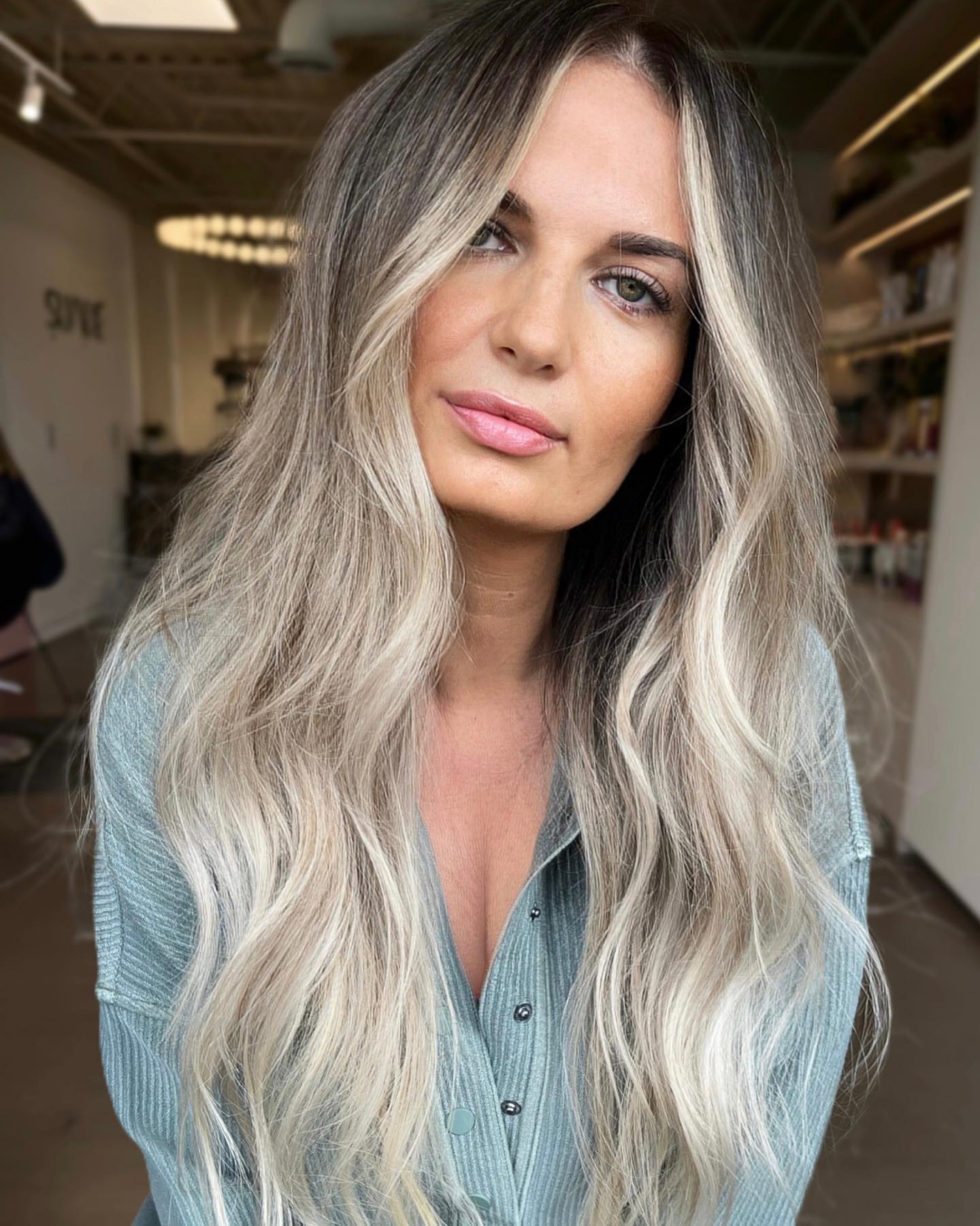 Bright Blonde Face Framing Balayage