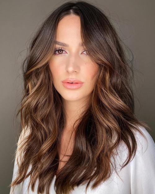 Brown Hair with Soft Blended Highlights