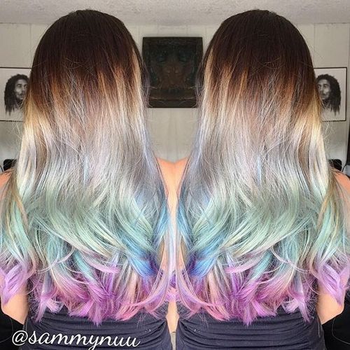 brown to pastel blue ombre