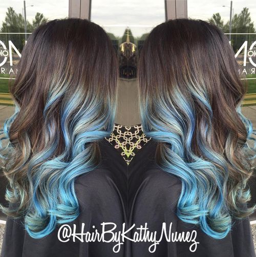 brown to pastel blue ombre