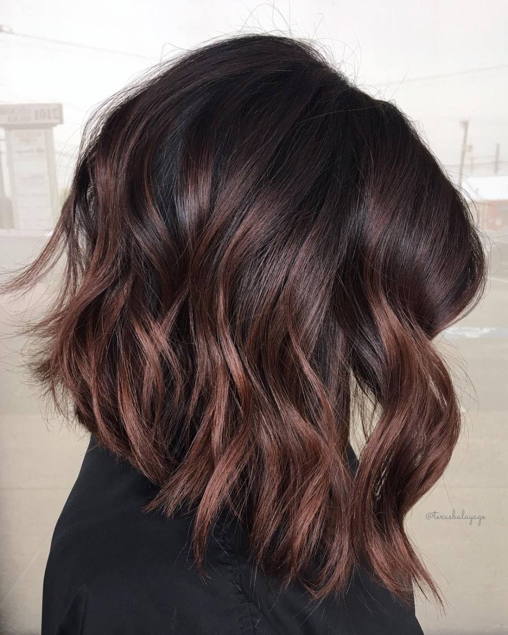 Brunette Balayage Lob