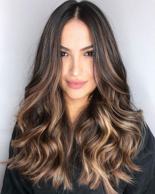 Brunette Hair with Partial Blonde Highlights