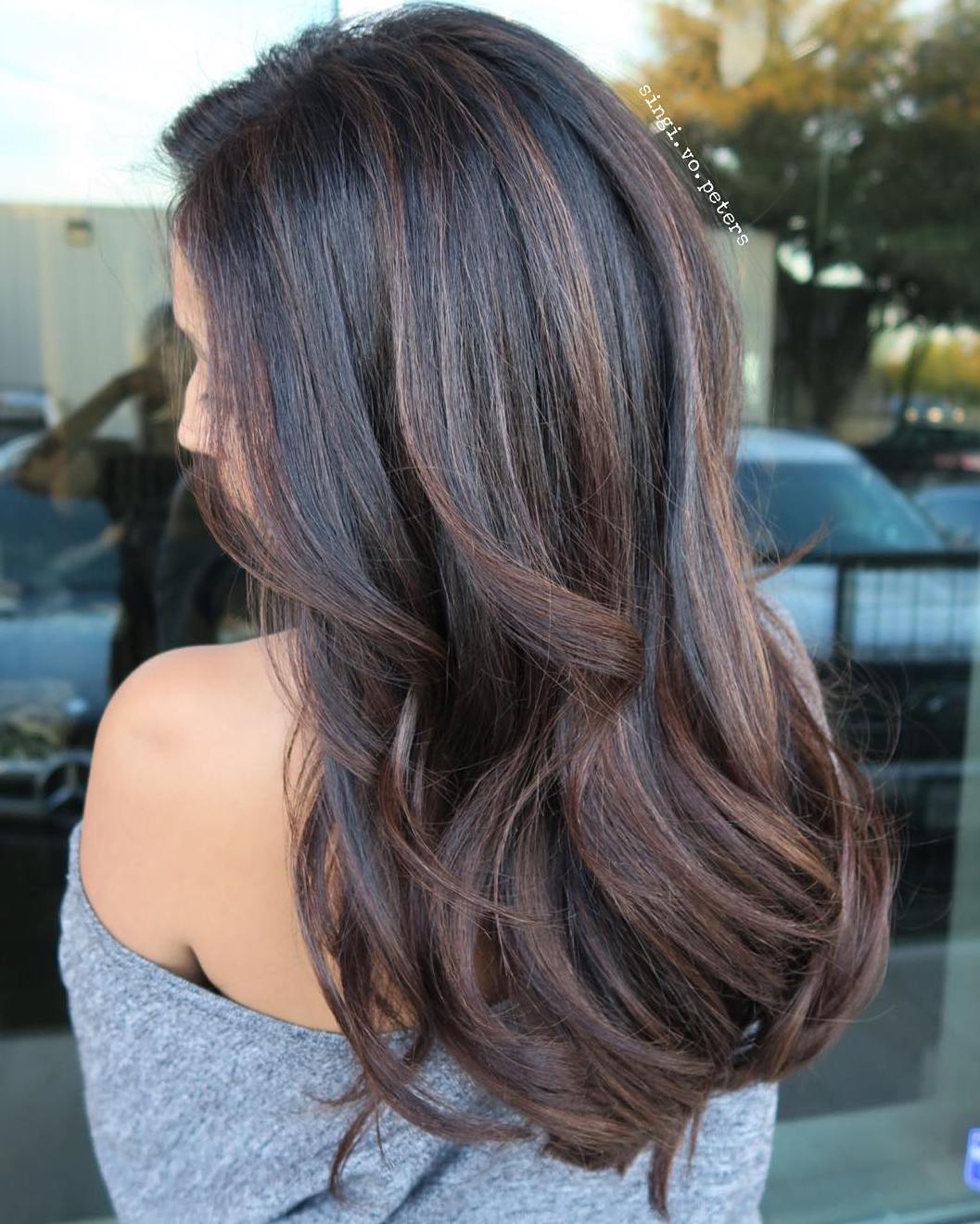 Chocolate Balayage For Black Hair