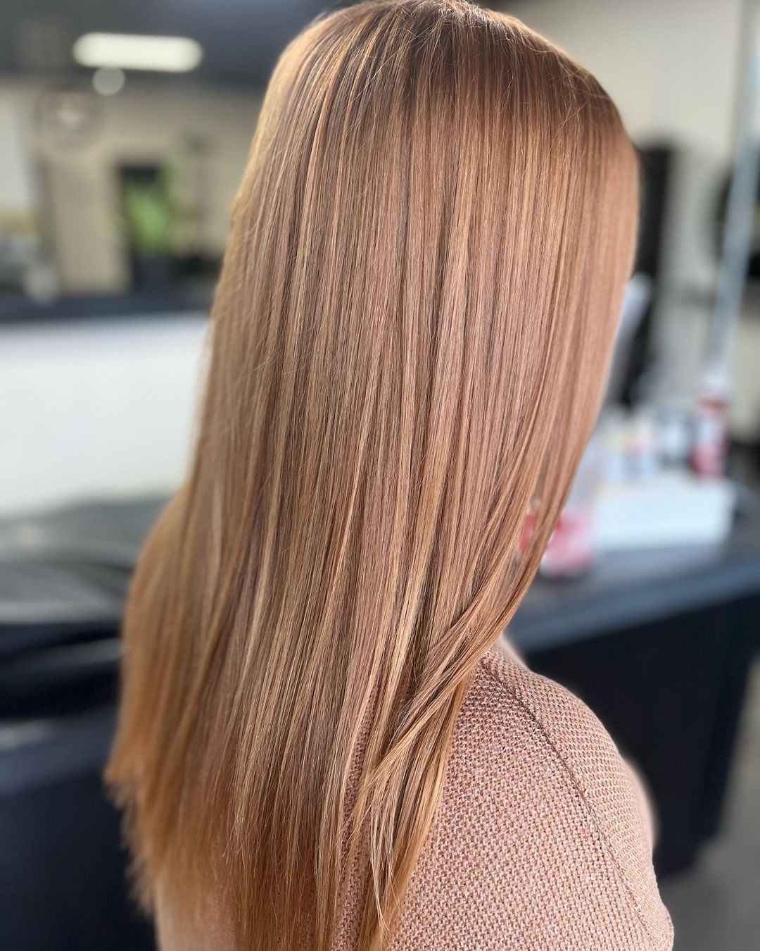 Cool Strawberry Blonde Hair Color on Straight Hair