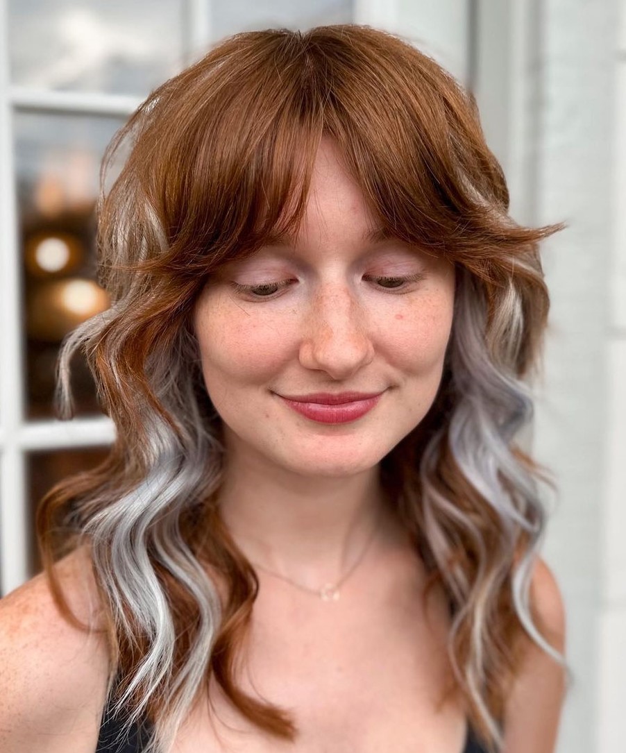 Copper Shag with Blonde Diffused Color Block