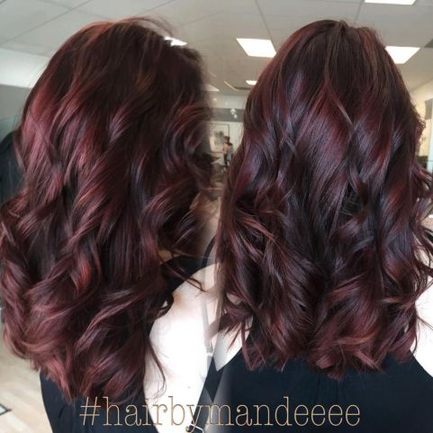 Dark Burgundy Balayage Hair Color