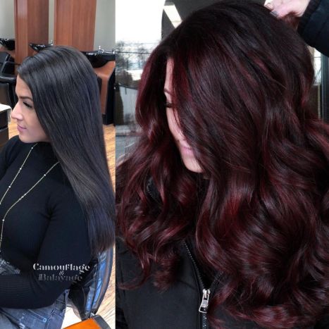 Dark Burgundy Balayage