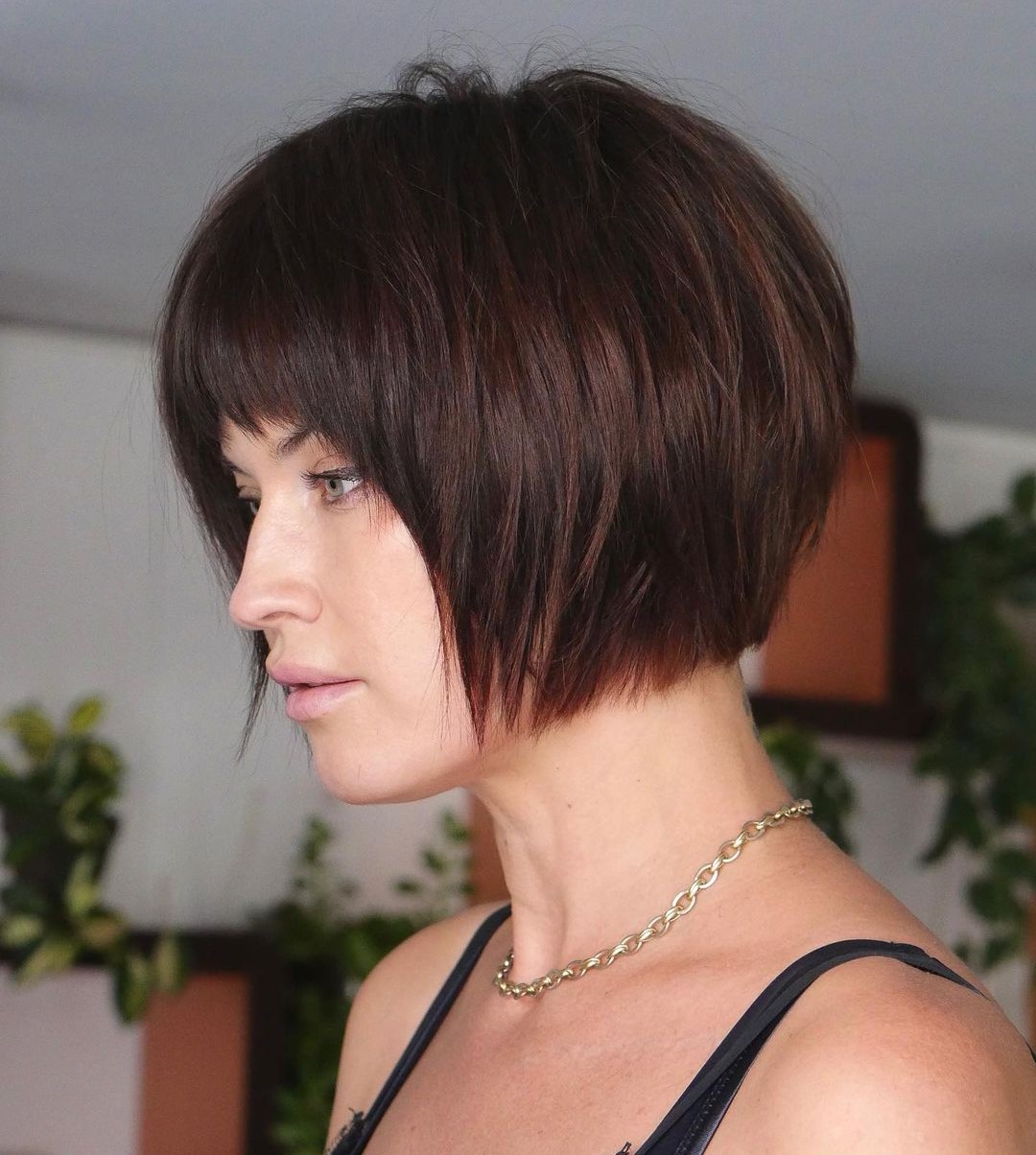 Dark Colored Short Bob Haircut