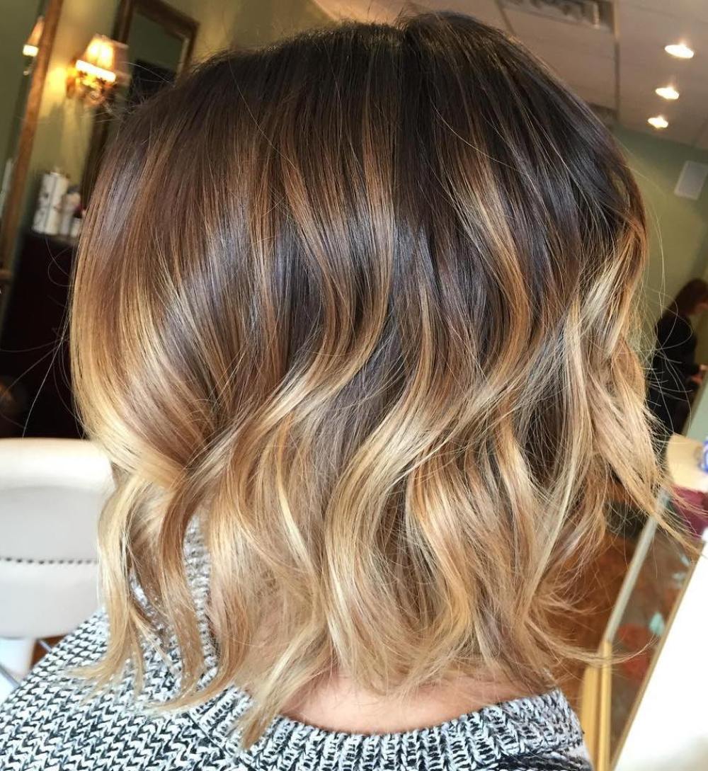 Honey Blonde Balayage Bob