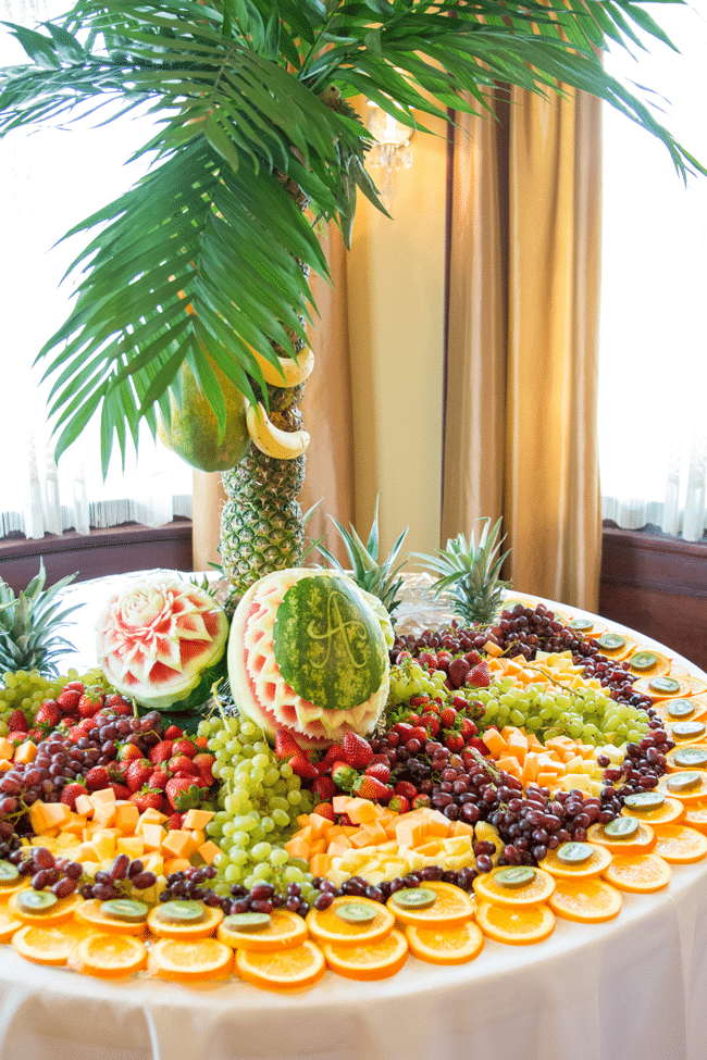 Jungle Theme Palm Tree Fruit Display