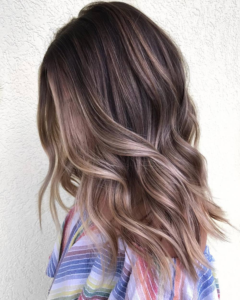 Layered Light Brown Balayage Hair