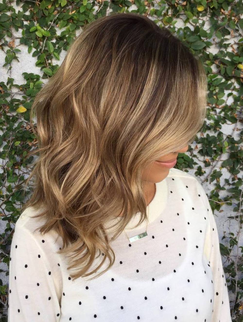 medium brown layered balayage hair