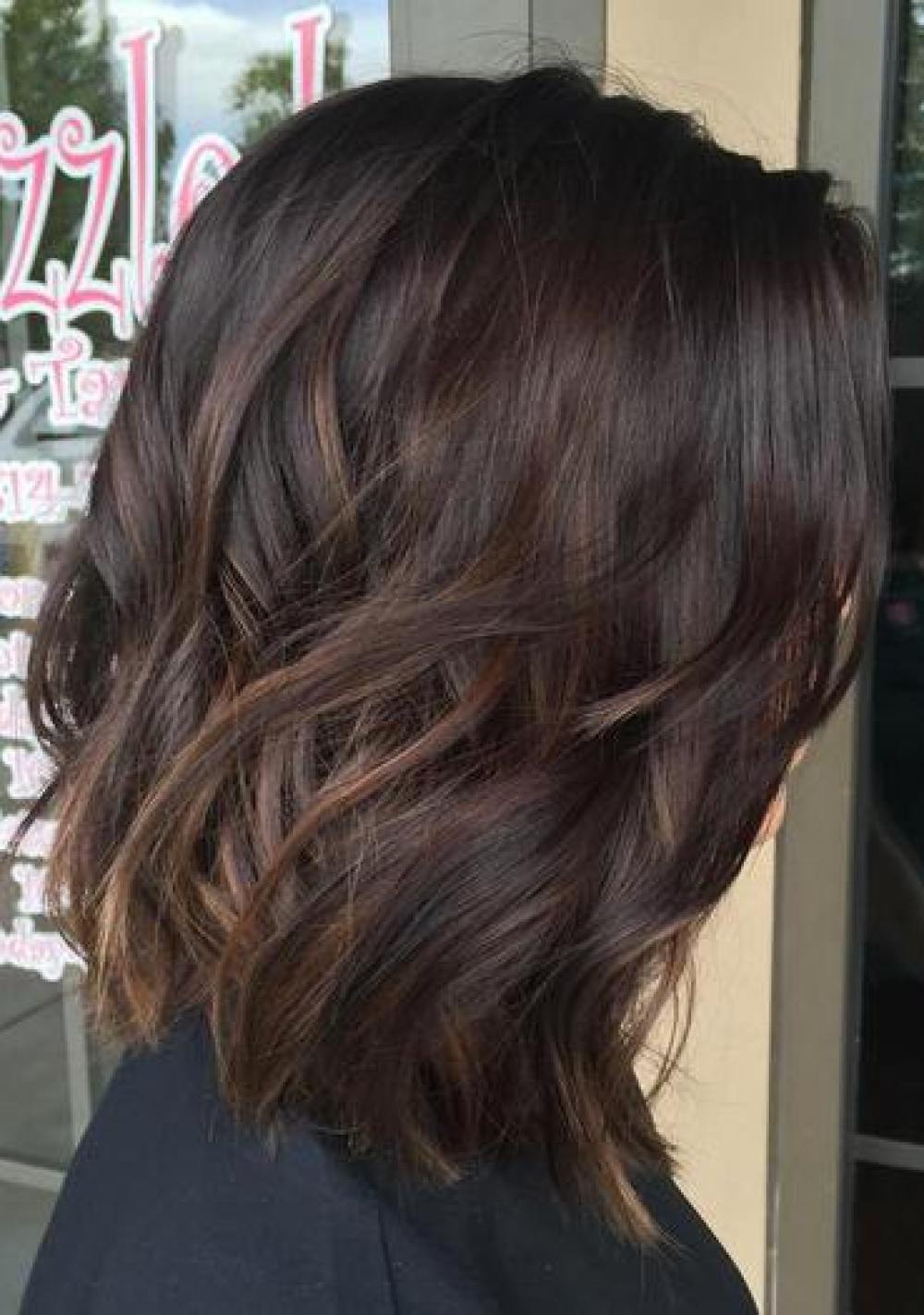 medium dark brown hair with subtle balayage