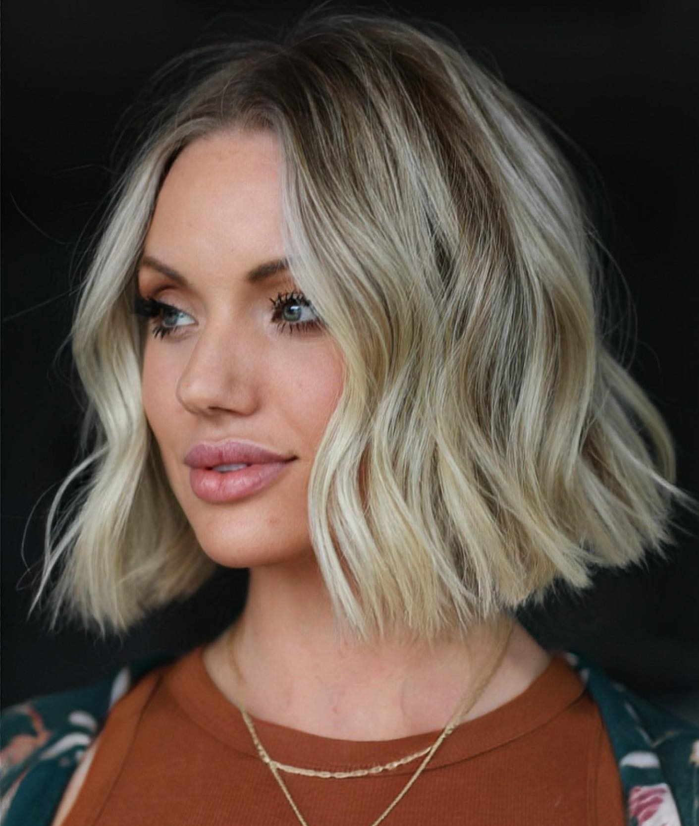 Pale Ash Blonde Color on Bob Cut