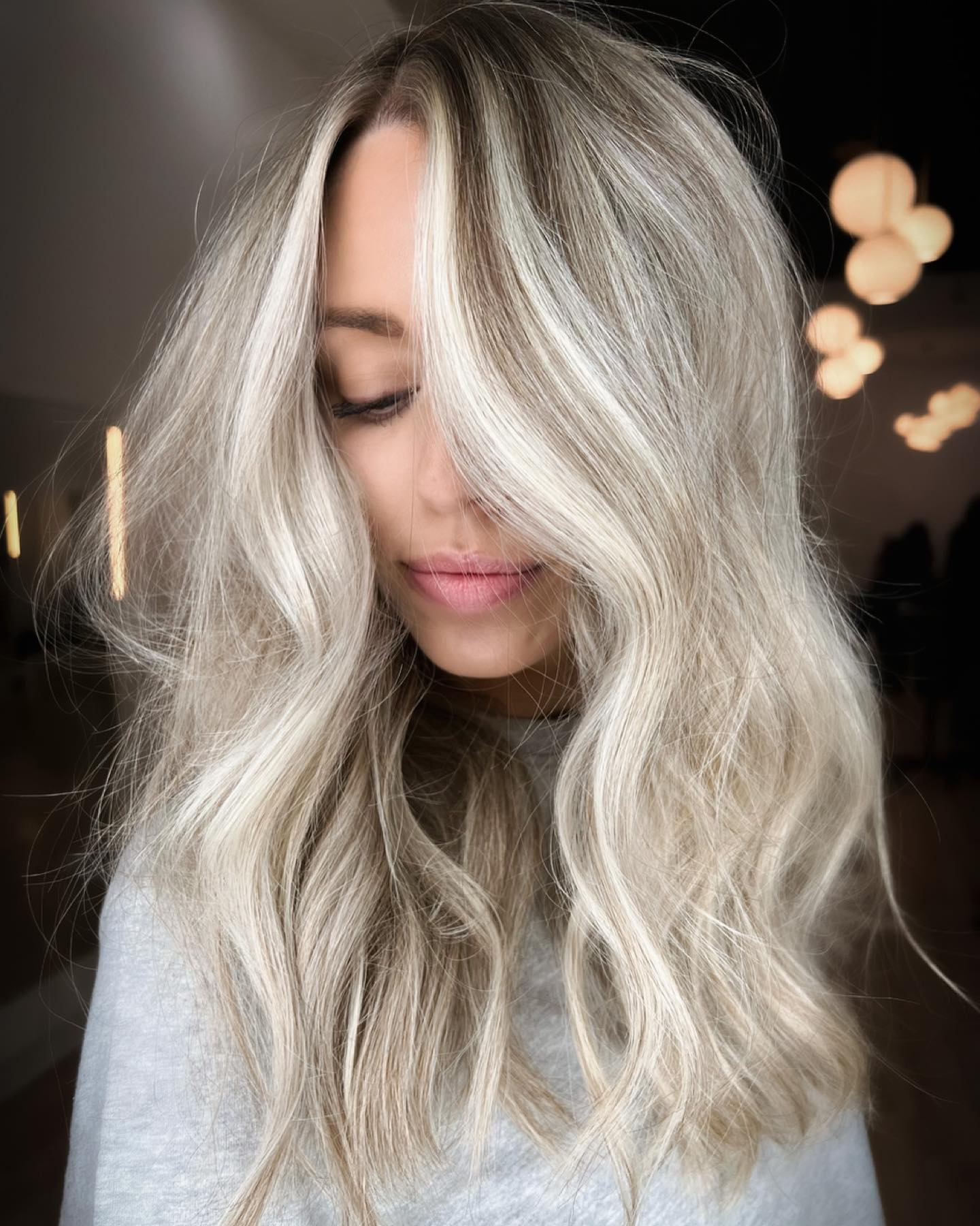 Pearl Ash Blonde on Long Hair