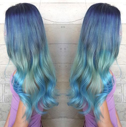 purple to blue ombre hair