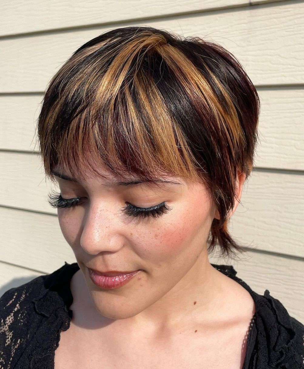 Shunk Streak Color on a Pixie Cut