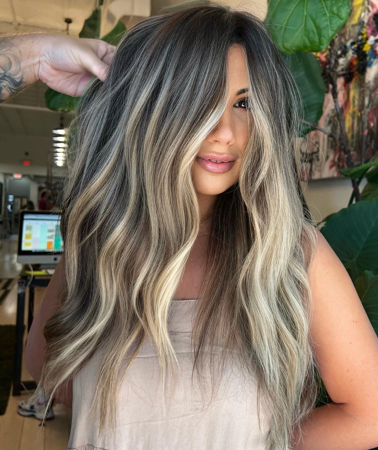 Smokey Dark Blonde on Long Thick Hair