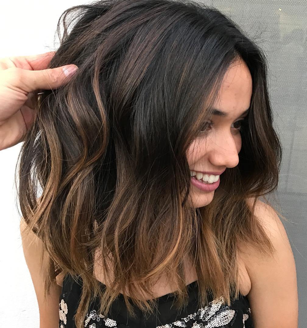 Subtle Caramel Balayage For Brunettes