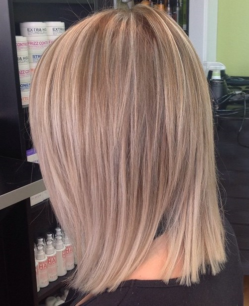 beige blonde balayage lob