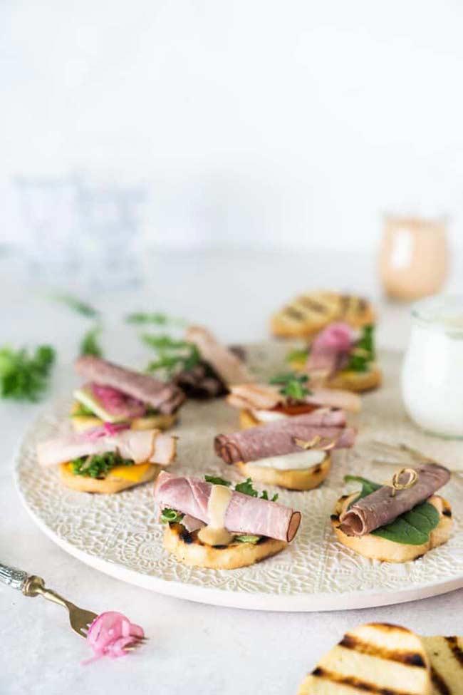 Easy Grilled Crostini Sandwich Bites