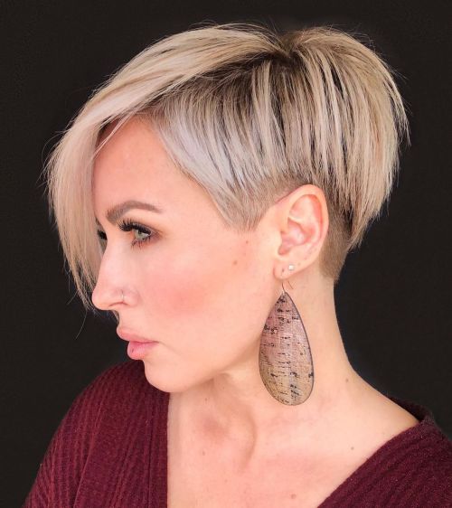 Long Blonde Pixie Undercut