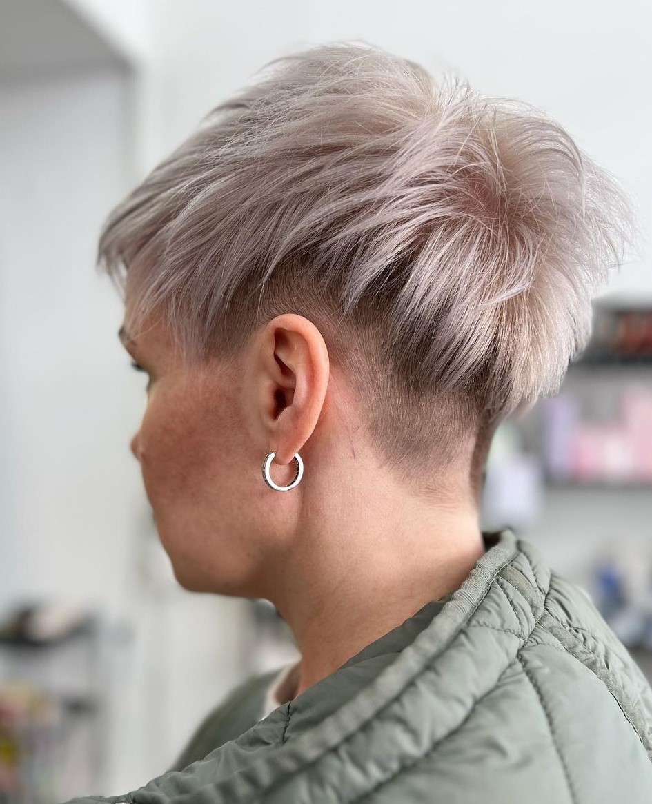 Long Pixie Cut with Shaved Sides and Back