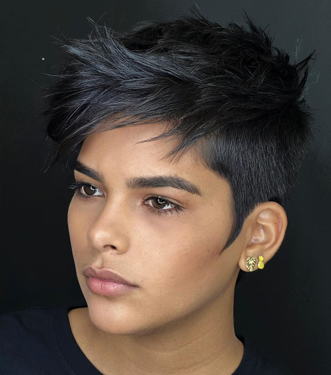 Long Spiky Pixie Hairstyle for Brunettes