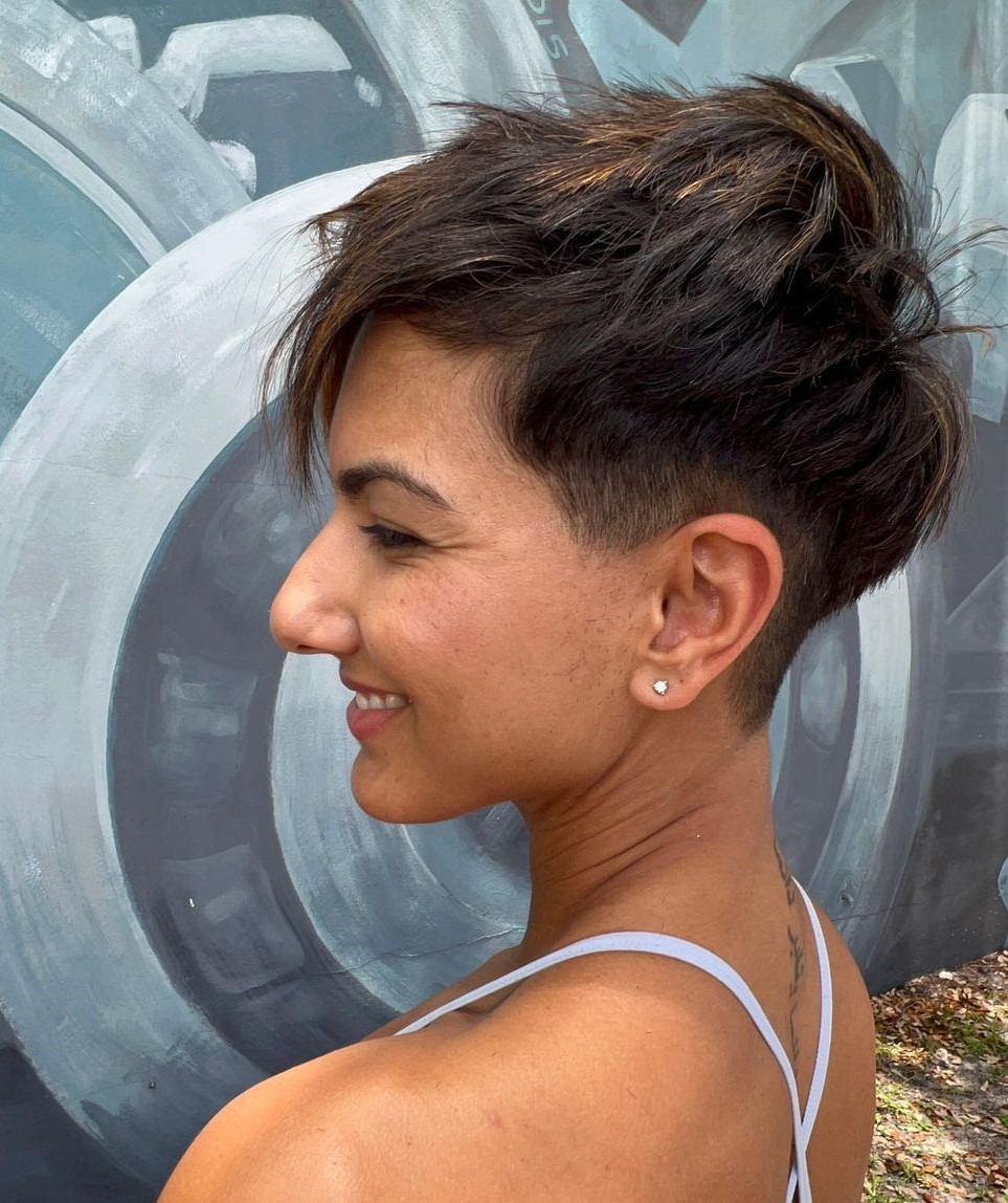 Long Undercut Pixie with Long Side Bangs