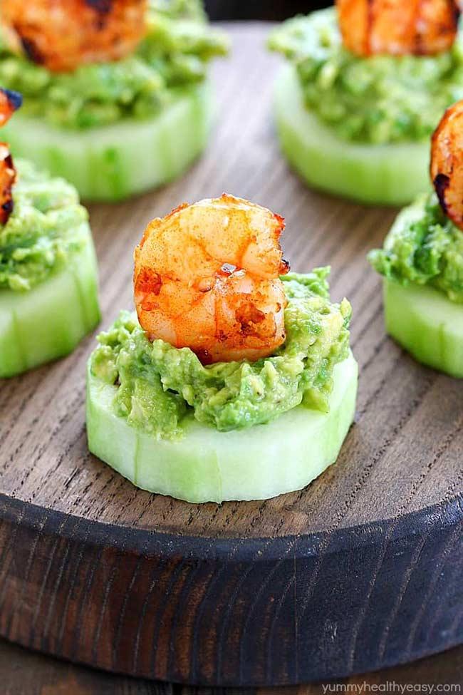 Low Carb Avocado Shrimp Cucumber Appetizer