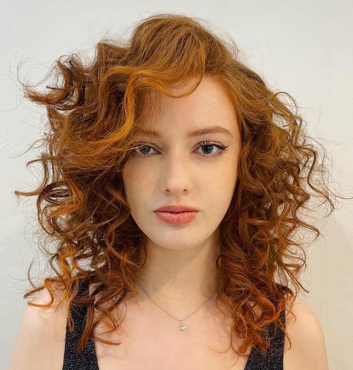 Messy Layered Ginger Curls