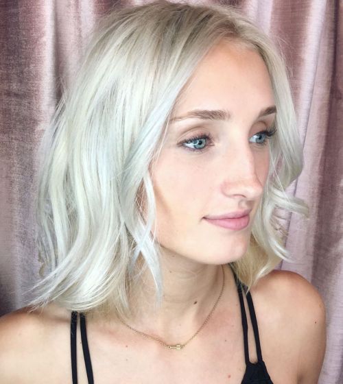 Platinum Blonde Long Bob