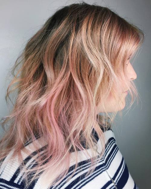 Rose Gold Layered Hair