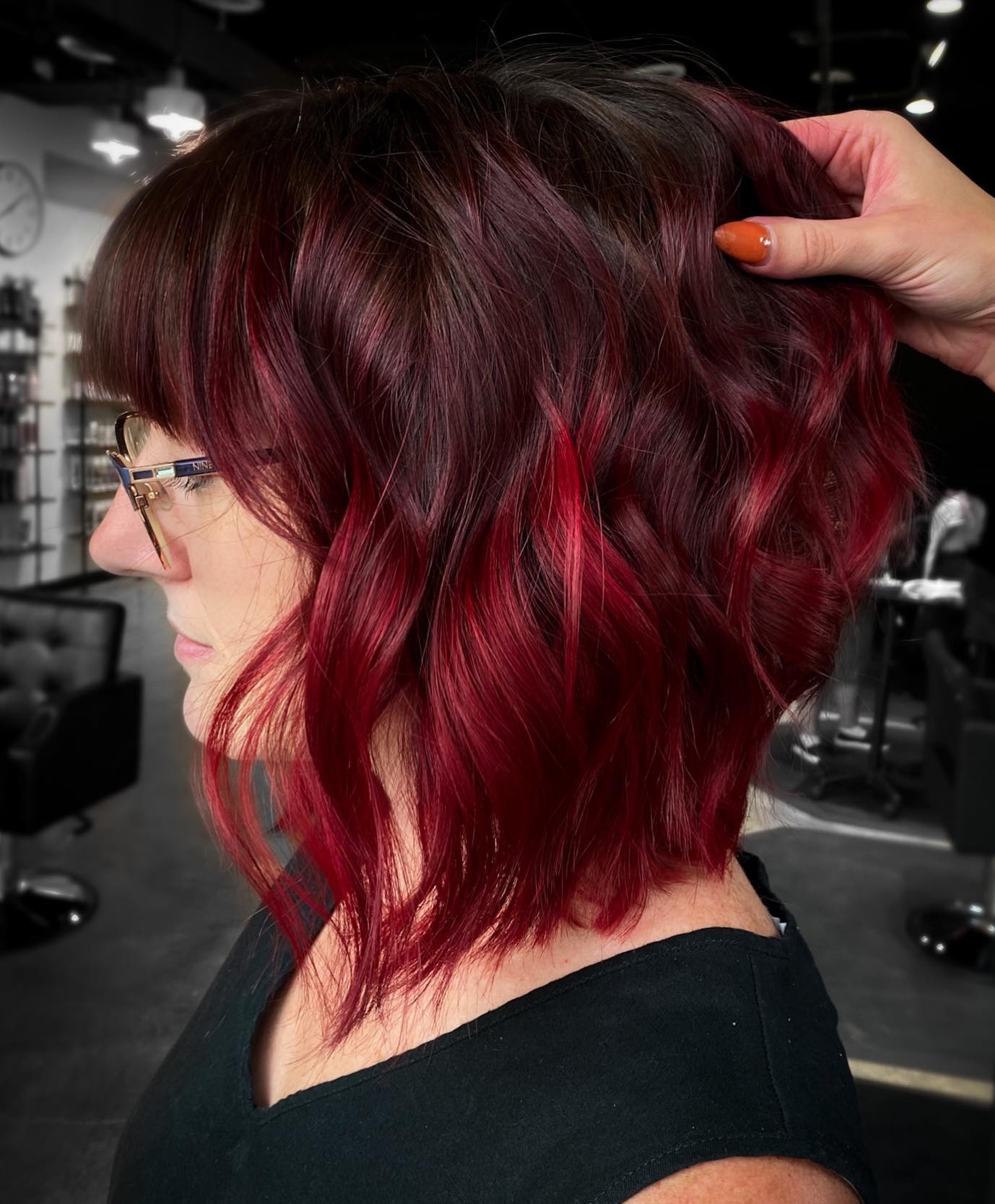 Short Dark Red Ombre Hair