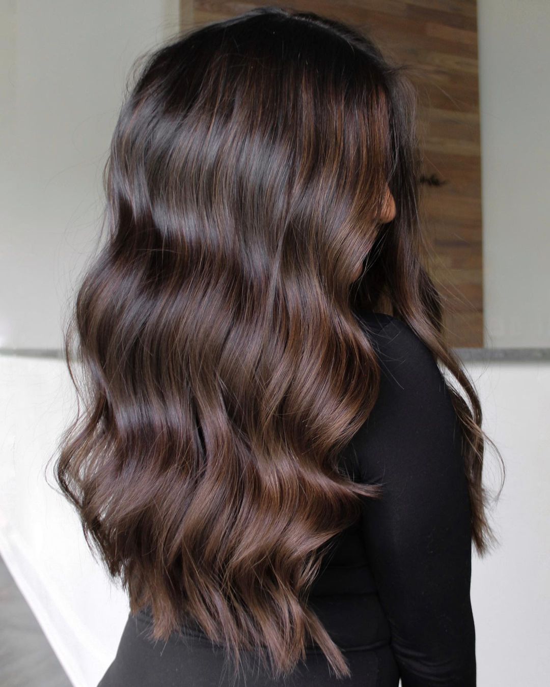 Soft Chestnut Balayage on Long Brown Hair