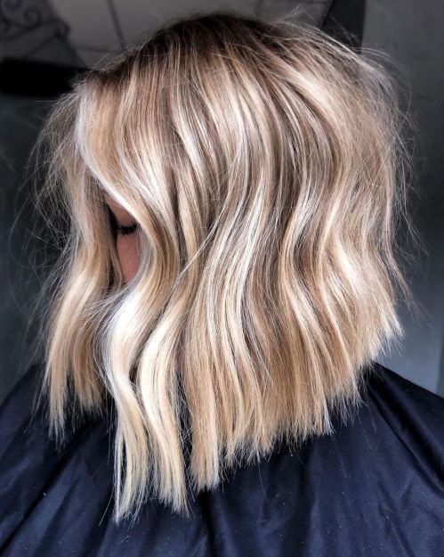 Sparkly Sandy Blonde Lob Idea