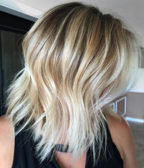 Textured Blonde Balayage Lob