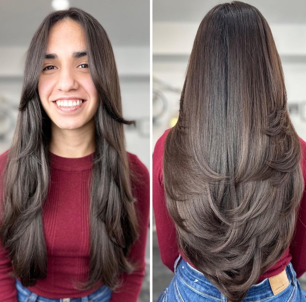 V-Shape Layers for Long Hair