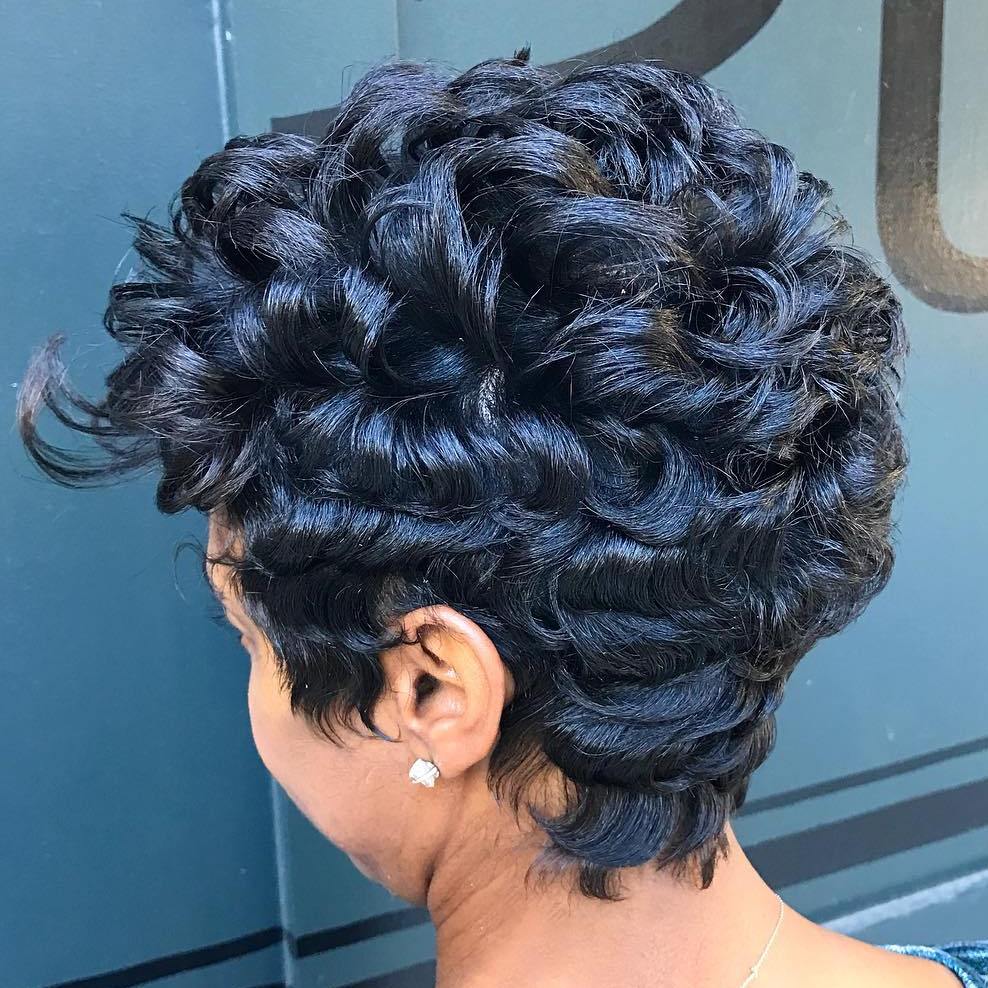 African American Blue Black Pixie