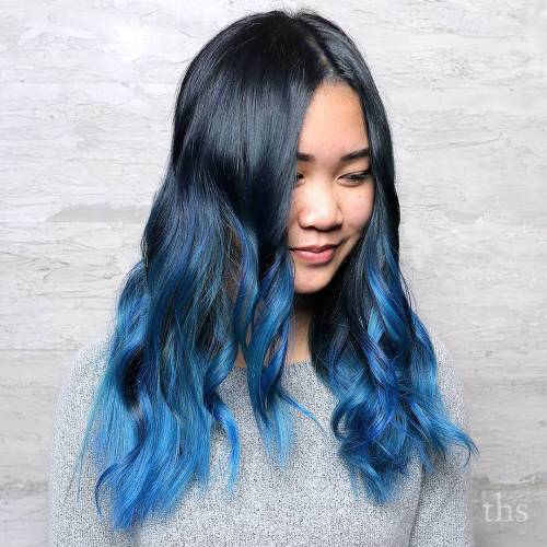 Black To Pastel Blue Ombre