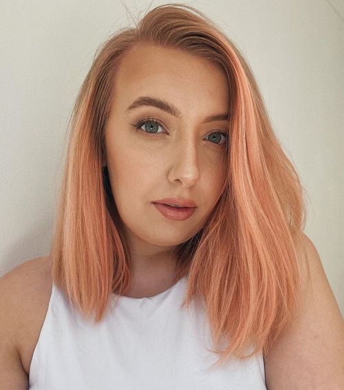 Blorange Peach Long Bob