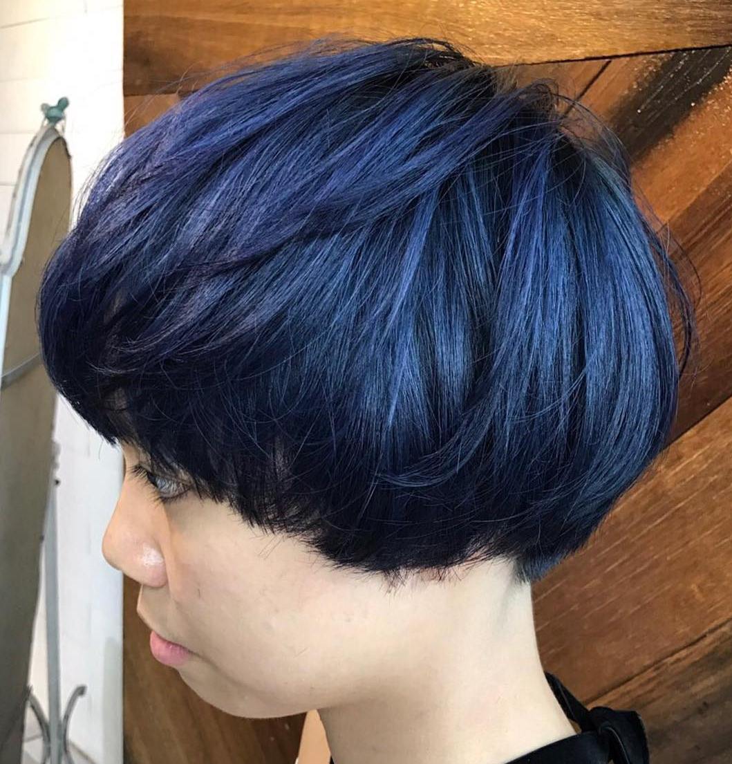 Blue Black Bowl Cut