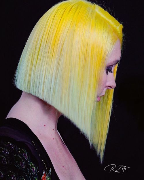 Canary to Pale Yellow Balayage